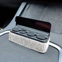 1pc Sparkling Crystal Coin Storage Box, Car Decor Coin Container, Decorative Storage Box, Gift