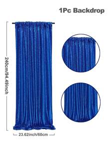 2片装宝石蓝亮片派对背景帘，生日派对装饰，生日横幅，生日背景幕布，生日派对用品，可重复使用，适用于家居装饰、婚礼、婴儿派对，搭配金属拱门支架，永不过时的闪亮背景幕布。 - 寶藍色 - 查看 8