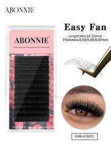 Abonnie 12排D卷曲羊绒易扇形睫毛 绽放睫毛延长花束预制延长睫毛 0.03毫米 0.05毫米 0.07毫米 10-16毫米 超浓密扇形睫毛混合 8-15毫米 14-22毫米 18-25毫米 自动开花快速绽放睫毛化妆睫毛簇，睫毛簇，单根睫毛，睫毛，假睫毛 - D - 查看 11