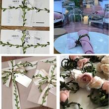 Green Leaf Decorative Ribbon -10M/30M In Length - For DIY Craft Parties, Weddings, Home Decor, DIY Handmade Items Easter&Christmas Gift - Green - View 3