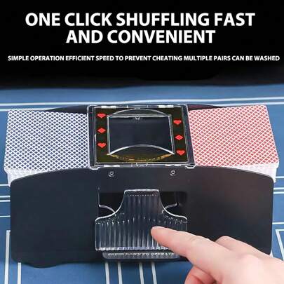 2/4 Deck Automatic Electric Card Shuffler, Battery Powered, Suitable For Home Party Games, Poker Games, Card Games, Sequence Games, Board Games, Etc.