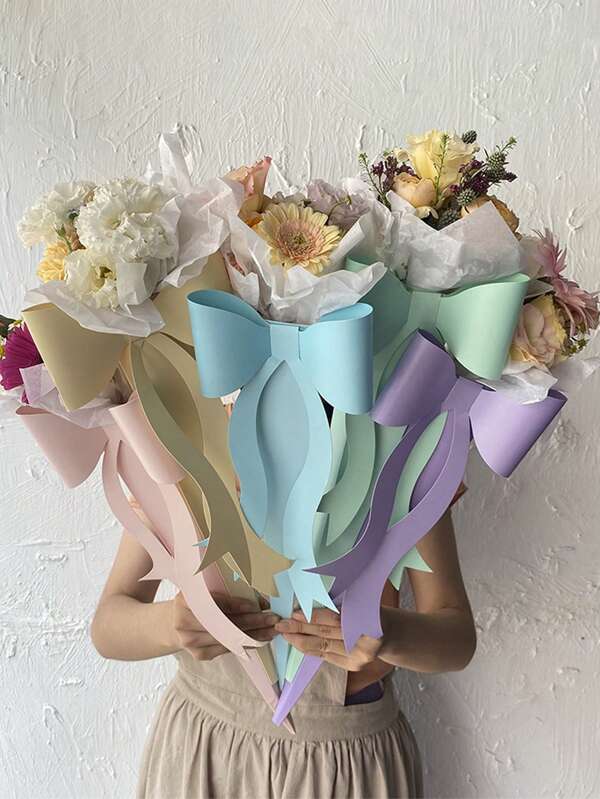1pc Rose Flower Box Packaging Gift Box For Valentine's Day, DIY Flower Arrangement, With Bow And Fairy Wand Handle