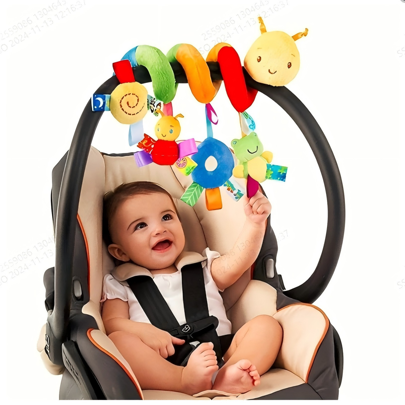 Baby Hanging Rattles Toys, Car Seat Toy Hanging Rattles Spiral Stroller  Toy Spiral Toy Pram Hanging For Babies  0-6 Months Boys And Girls(The Color Of Some Positions Is Random)