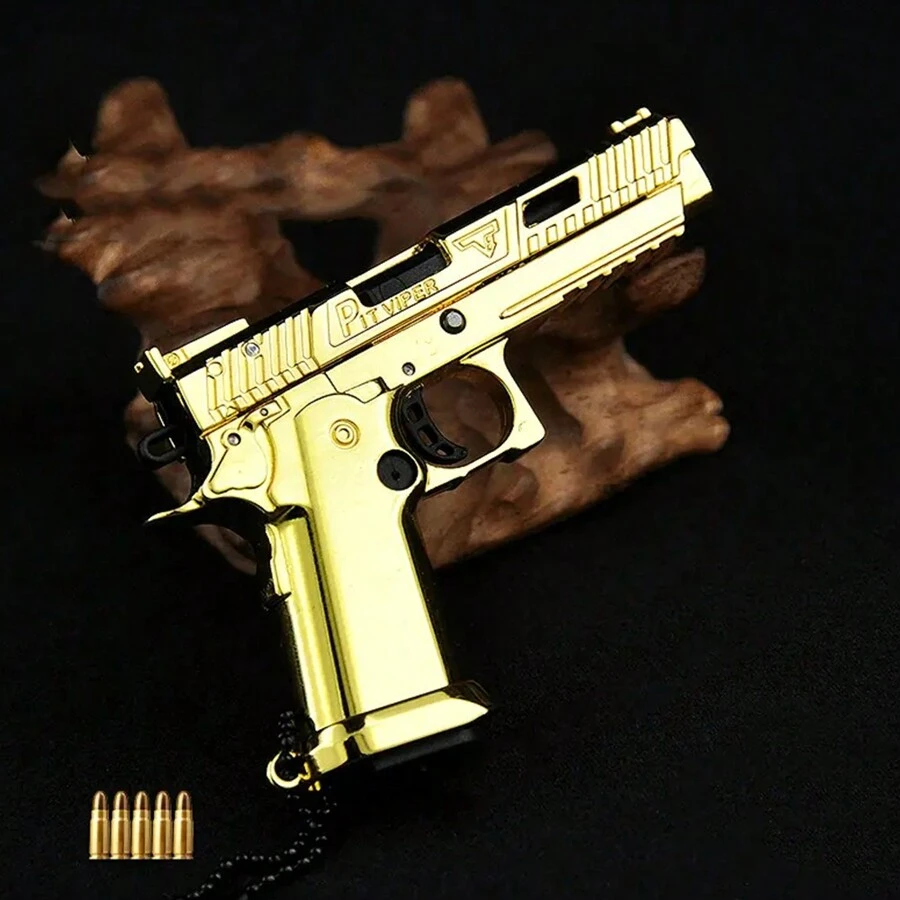 Mini G34 Gun Model Keychain, Metal Weapon Game Accessory Mini Pistol KeyChain Best Gift For Men Son Husband Him Woman