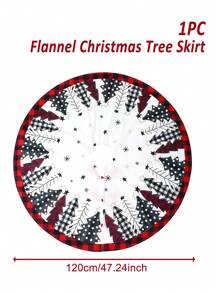 1 pièce Jupe d'arbre de Noël en polyester de 90cm/120cm, décoration de Noël pour la maison, tapis d'arbre de Noël flocon de neige, Noël 2024 Bonne année 2025, Noël