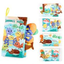 Infant Toddler Early Learning Animal Tail Cloth Book, Ocean Animal Hand Cloth Book, Farm & Forest Animal Cloth Book Toy