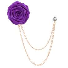 1pc Handmade Rose Flower Brooch With Tassel Chain, Groom Groomsmen Wedding Suit Accessory, Korean Style Valentines,Mom,Mother,Mother's Day,Gift