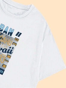 Cotton T-Shirt Retro Style Text Casual Women's Fashion Comfort Blouse Printed Soft Summer Babylook - Kem - Xem 2