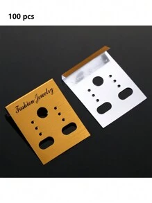 50/100 pièces Cartes de boucles d'oreilles 3 * 3,7 cm, porte-cartes en plastique, sac à bijoux, accessoire de décoration, étiquette de carte coréenne, transparent mat X19