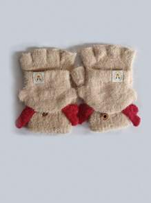 Christmas Knitted Fingerless Gloves With Fliptop, Warm Winter Gloves For Students To Write - Multicolor - View 8