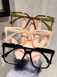 1/2/3 Pair(S) Women's Casual Classic Square Elegant Transparent Glasses, Suitable For Daily Driving, Camping, Fishing And Other Occasions - Clear - View 7