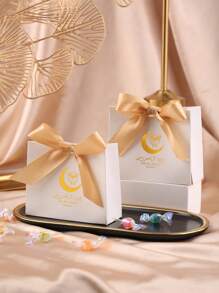 10 sztuk/opakowanie Eid Al-Adha, Eid Mubarak Party Favor Gift Cukierkowe pudełko papierowe