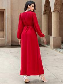 Elegant Black Nida Crepe Kaftan With Handcrafted Crystal Beadwork – Perfect For Festive Gatherings And Home Parties, Modest