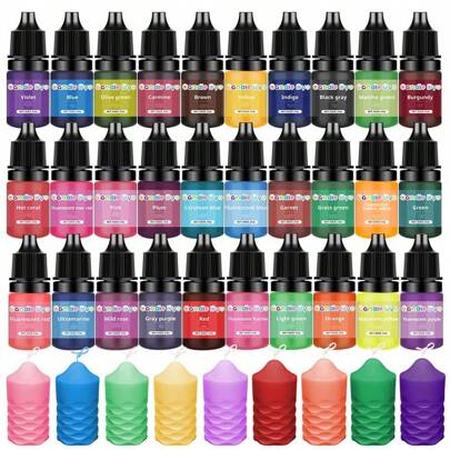 30 colores, 5ml Tinte de fragancia altamente concentrado, para hacer jabones a mano, tinción de silicona de decoración squeeze, tintes para velas y jabones, decoración del hogar, regalos