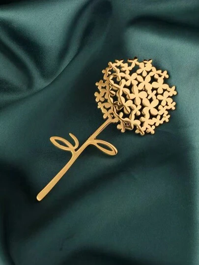 1 件时尚优雅不锈钢蒲公英胸针