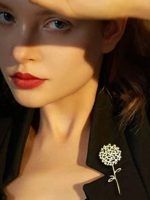 1 件时尚优雅不锈钢蒲公英胸针