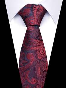 AlanKing 1pc Men's Dark Blue Plaid Striped Paisley Necktie Formal And Party Accessories For Men's Gift Men Necktie