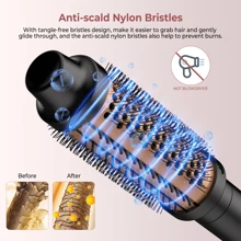 UKLISS Thermal Brush Blowout, 1.5 Inch Heated Round Brush, Heated Curling Brush For Curls & Volume, Negative Ion, Two Settings, Rose Gold,Gifts For Men Women Gift Ideas Unique Gifts Top Cool Gifts Gifts For Her Gift Sets - US A Type Plug(110-127V) - View 5