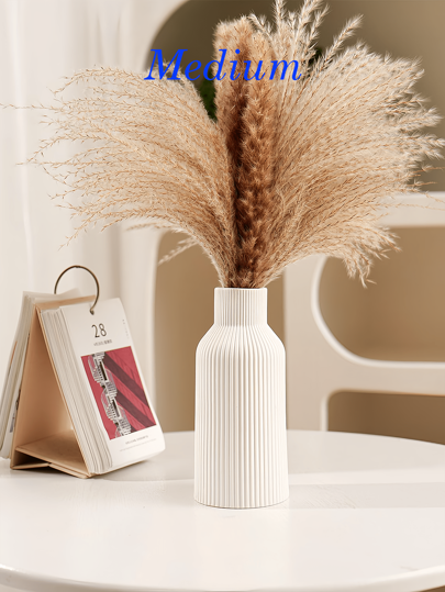 Minimalist Ribbed Resin Vase, Moderne Nordic ative Flower Vase Anti Slip Washable, Perfect Living Room, Bedroom Office Ideal Wedding Art ation, Mother's Day Birthday Graduation Home Room Glass view 4