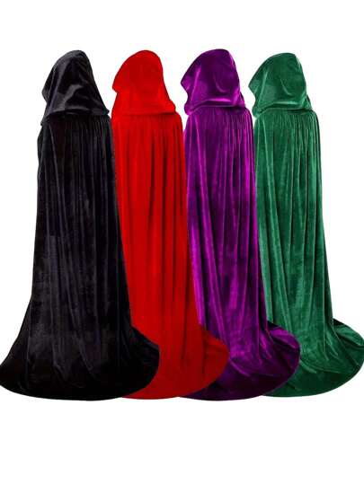 1 pezzo Mantella in velluto, adatta per costume da ballo in maschera, accessori per cosplay di angelo della morte, strega, fantasma, diavolo