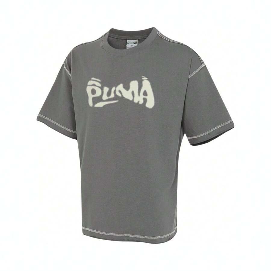 Puma เสื้อยืดแขนสั้นลายถักคอกลมยูนิเซ็กซ์ DANCEMANIA 62685780 - สีเทา - ดู 1