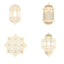 4 peças sortidas decorações de primavera/rama lanterna de madeira oca decoração pendurada decoração para casa, decoração de quarto, decoração de parede