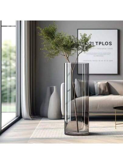 Acrylic Anti Drop Vase, Transparent Straight Tube, Multifunctional Creative Living Room Bedroom ation, Glass Vase/Basin/Aquarium, Large ation Birthday Graduation Home ations Flower Vase view 7