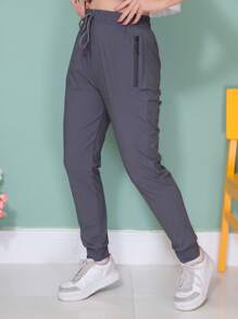 WOMEN'S PANTS, ELASTIC SPORTY - Dark Grey - View 4