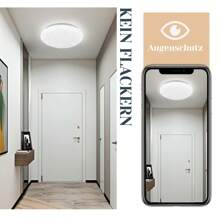 ZMH Deckenlampe LED Deckenleuchte Schlafzimmer - Küchenlampe Decke Kinderzimmerlampe Sternenhimmel Ø25cm Kaltweiß 12W 3000/4000/6000K Deckenbeleuchtung Flur Rund Flurlampe für Kinderzimmer Wohnzimmer - Kaltlicht 6000K - Übersicht 5