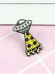 1pc Alien Spaceship/UFO Pizza Brooch - Multicolor - View 6