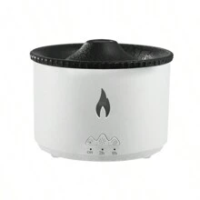 Volcano Air Humidifier Flame Lamp Aromatherapy Diffuser Electric Humidifiers For Home Essential Oils - 白色 - 查看 1