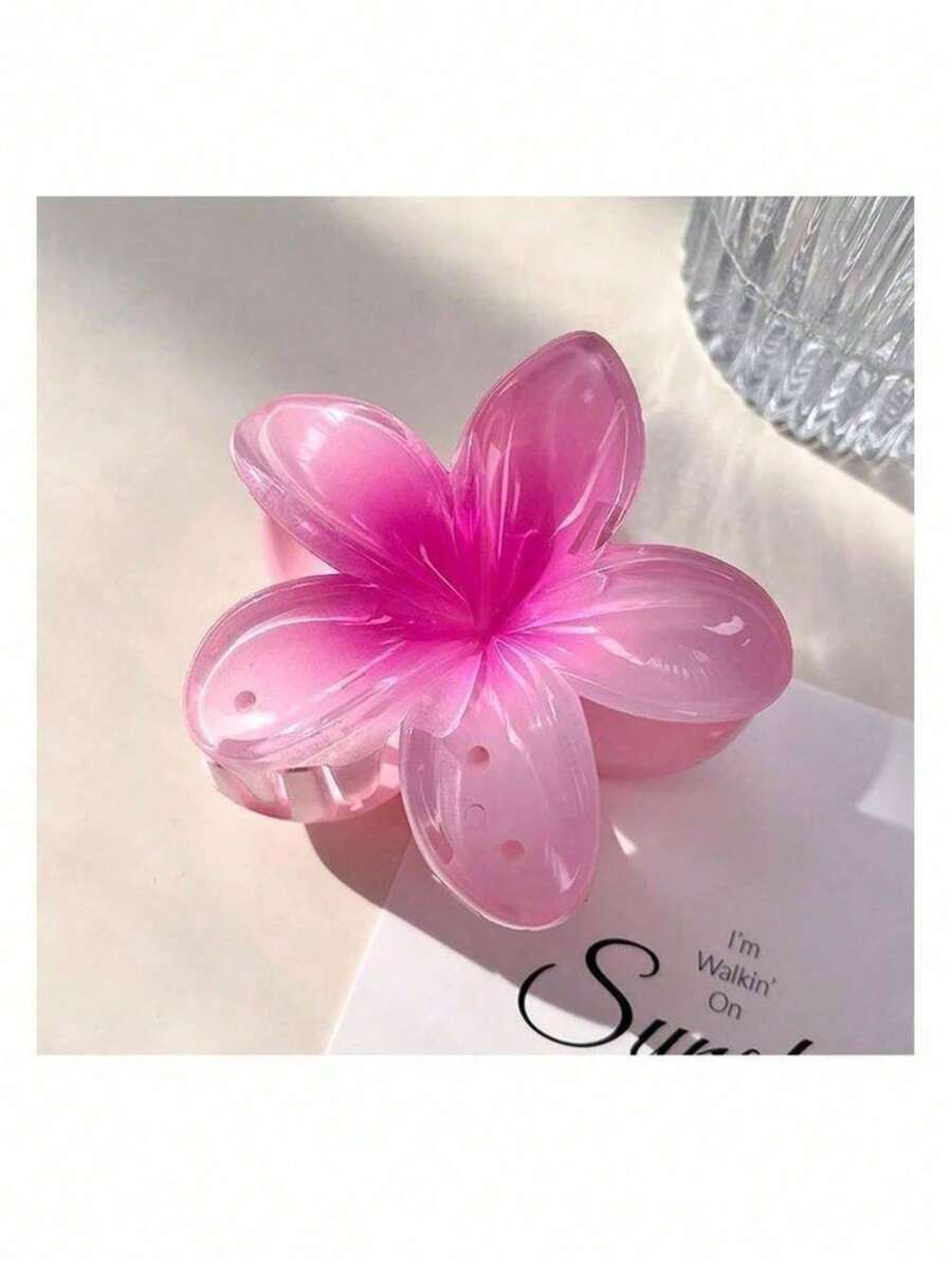 Frangipani Beach Holiday Flower Clip Beach Holiday Clip Large Size Hair Clip High-End Hair Clip Headdress Photo Back Head Shark Clip Hair Accessories Hair Clip - 彩色 - 查看 1