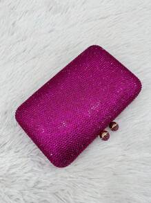 Lilian Party Clutch Bag With Rhinestones And Crystals - 粉色 - 查看 2