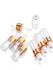 5/10 件 1/2/3/5ml 精油玻璃滴管空瓶磨砂样品瓶带玻璃吸管滴管用于滴管精油瓶，香水香薰化妆品容器，玻璃精油滴管瓶 - 金色 - 查看 4