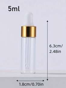 5/10 件 1/2/3/5ml 精油玻璃滴管空瓶磨砂样品瓶带玻璃吸管滴管用于滴管精油瓶，香水香薰化妆品容器，玻璃精油滴管瓶 - 金色 - 查看 9