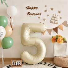 Bóng bay số lớn 40 inch, bóng bay Mylar lá kim loại số lớn dùng để trang trí tiệc sinh nhật - số kem - Xem 5