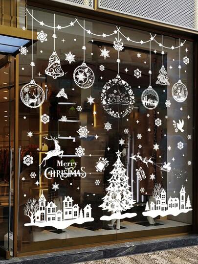 1 Set PVC elektrostatische Schneeflocken Fensteraufkleber, Glas Tür Dekoraufkleber, Aufkleber, Wandtattoo, Vinyl Aufkleber für Heim Dekorationen, Frühlings Dekoartikel um Ihr Zuhause aufzufrischen, Rama Dekorationsaufkleber