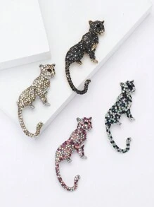 Fashionable Rhinestone Leopard Brooch For Women Animal Pin Party Banquet Jewelry Gift - Leopard - View 3