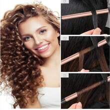 9mm Mini Ceramic Hair Curling Iron, Men & Women Corn Wave Hair Curler, Single Button Controls, 2 Heat Settings, Includes 1 Heat Resistant Glove - EU C Type Plug(220-240V) - View 3