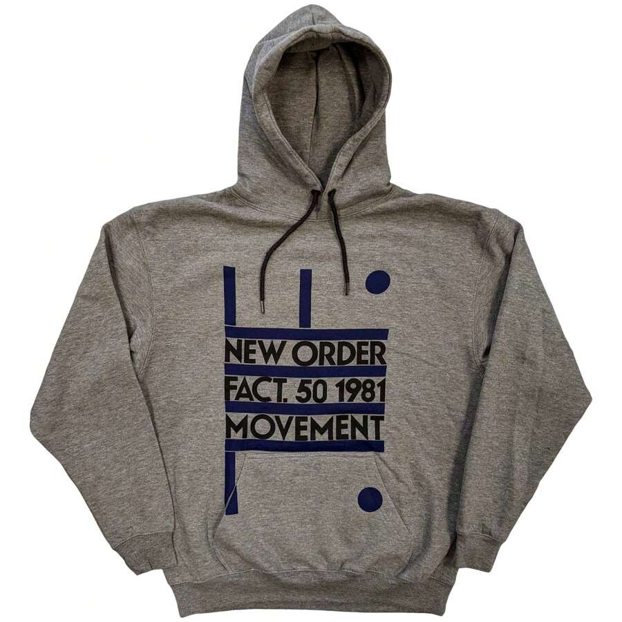 New Order | Official Band Hoodie | Movement - 48-Hour Fast Shipping!  - Grey - View 1