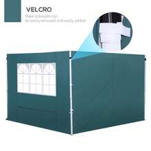 Outsunny 3 Meters Gazebo Replaceable Exchangeable Side Panel Wall Panels Walls With Window 3 Colours - Green - View 6