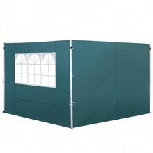 Outsunny 3 Meters Gazebo Replaceable Exchangeable Side Panel Wall Panels Walls With Window 3 Colours - Green - View 2