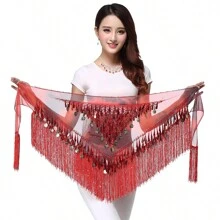 Fashion Sequin Fringe Skirt Dance Belt Skirt Belly Dance