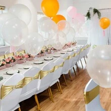 4 Stück Spandex Schleife Stuhl Schärpe, elastische Stuhlbänder mit Schnallenschieber, geeignet für Hochzeiten, Partys, Zeremonien, Empfänge, Bankette (Gold, Silber, Rosa, Weinrot)