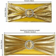 4 Stück Spandex Schleife Stuhl Schärpe, elastische Stuhlbänder mit Schnallenschieber, geeignet für Hochzeiten, Partys, Zeremonien, Empfänge, Bankette (Gold, Silber, Rosa, Weinrot)