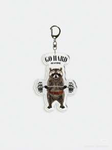 1PC Rocking Raccoon Keychain: Cute And Fun Raccoon Keychain, Perfect Gift For Bag Accessories, Jewelry Lovers. Ideal For Girlfriends And Boyfriend ,Party Event Gifts , Animal-Themed Cell Phone Decorations, Etc. Car Accessories Bag Charm School Cartoon Animal Gifts For Mother, Father, Graduation, And Teacher - Multicolor - View 6