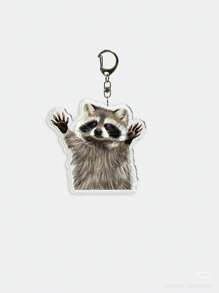 1PC Rocking Raccoon Keychain: Cute And Fun Raccoon Keychain, Perfect Gift For Bag Accessories, Jewelry Lovers. Ideal For Girlfriends And Boyfriend ,Party Event Gifts , Animal-Themed Cell Phone Decorations, Etc. Car Accessories Bag Charm School Cartoon Animal Gifts For Mother, Father, Graduation, And Teacher - Multicolor - View 4