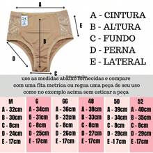 Kit 5 Panties Women's High Waist Hot Pants REGULAR And PLUS SIZE Comfort (KIT 5 Maria) - Multicolor - View 8
