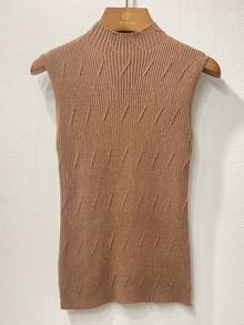 Europejski i amerykański styl Nowa jednokolorowa, szczupła wewnętrzna góra dzianinowa kamizelka