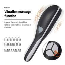 Red Light Hair Brush, Multi-Functional Comb - 3D Massager For Head, Ultrasonic Vibration Atomization, Electric Massage Steam Hair Comb - Black - View 10